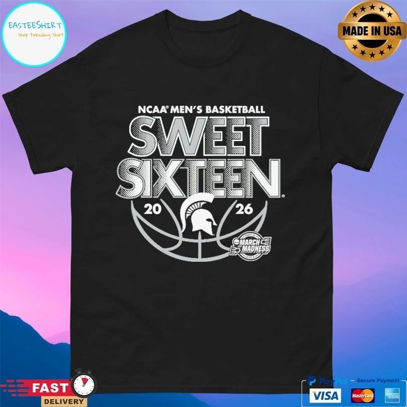 Michigan State Spartans NCAA Men’s Basketball Sweet Sixteen March Madness 2026 T-shirts