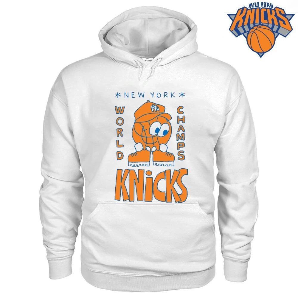 New York Knicks World Champs Basketball Mascot Cartoon Retro Bootleg Shirt