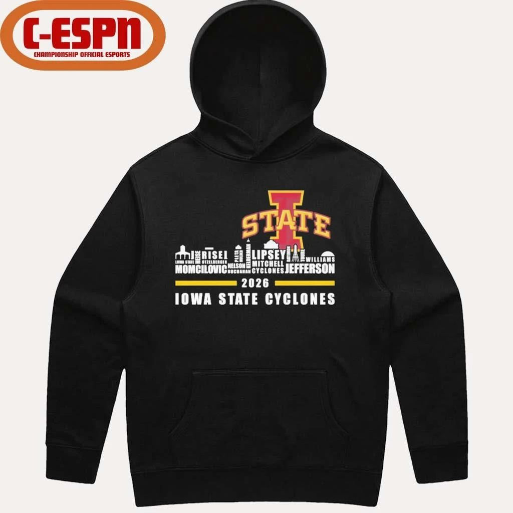 Iowa Skyline 2026 Iowa State Cyclones Players Name Shirt