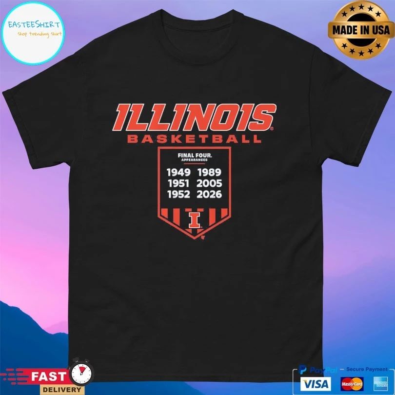 Illinois Fighting Illini Men’s Basketball Final Fours Banner T-shirt