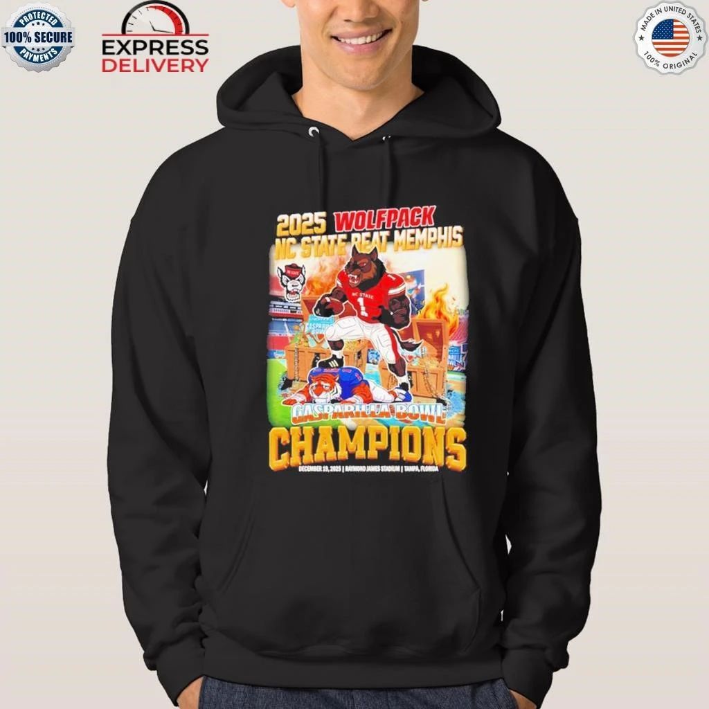 2025 NC State Wolfpack Beat Memphis Gasparilla Bowl Champions mascot Shirt
