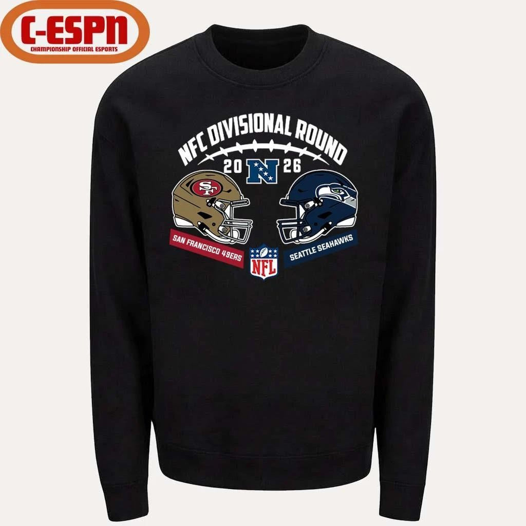 Seahawks Vs 49ers 2025-26 NFC Divisional Round Duel Helmet T-Shirt