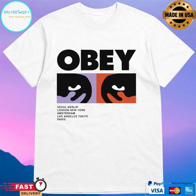 Obey Seoul Berlin London New York Amsterdam Los Angeles Tokyo Paris T-shirt