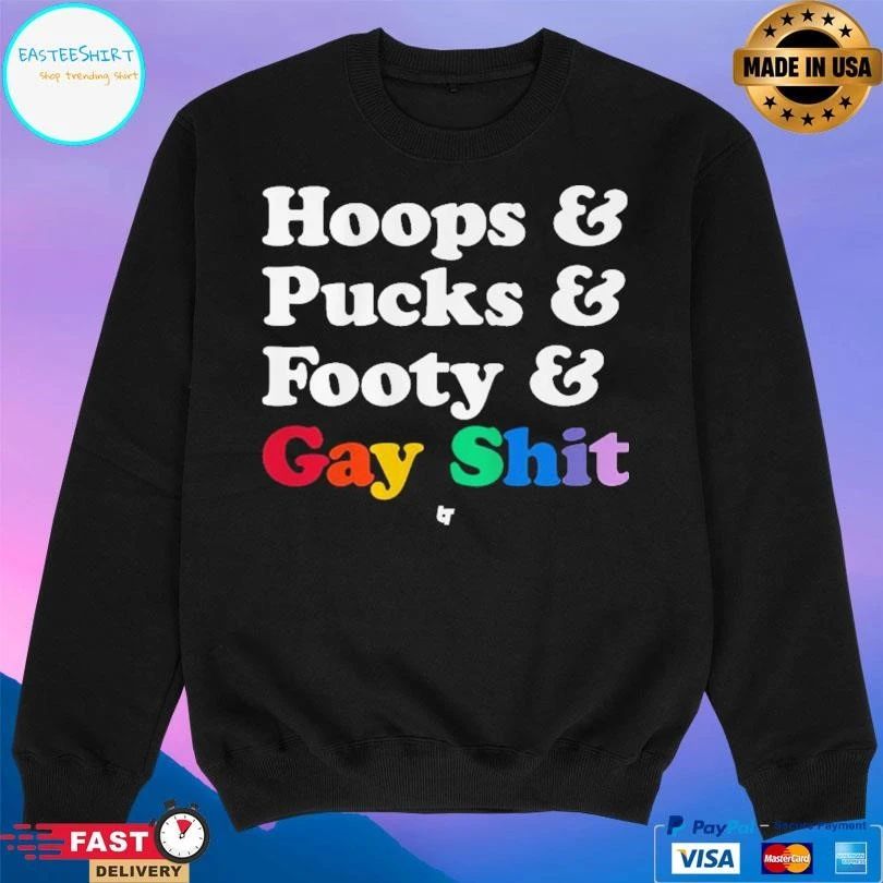 Sarah Spain Hoops And Pucks And Footy And Gay Shit T-shirts