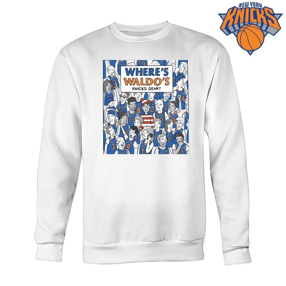 New York Knicks Wheres Waldo Cartoon Fan Crowd Graphic NBA Finals 2026 Shirt