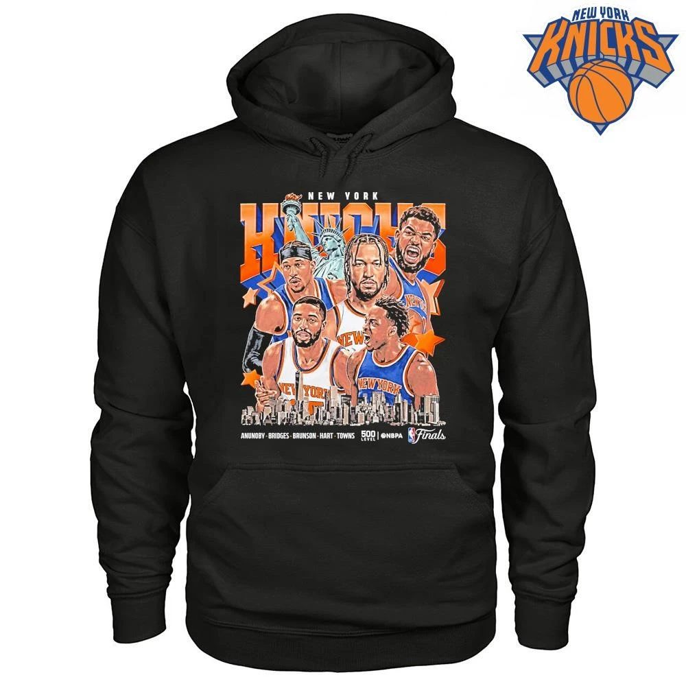 New York Knicks Players Team Graphic Skyline Statue of Liberty Vintage Retro Caricature NBA Finals 2026 Shirt