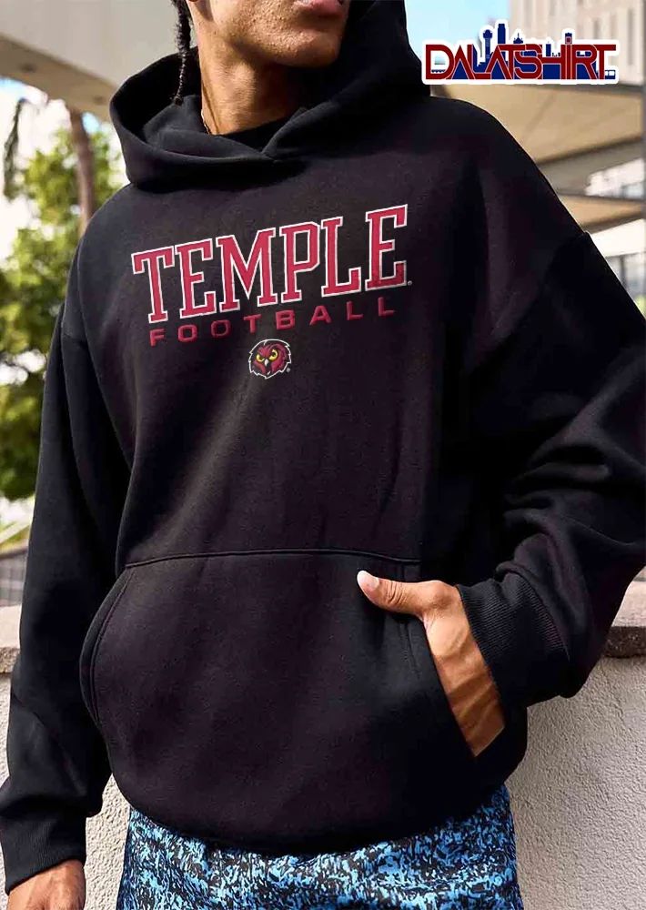Temple Owls NCAA Football Cherry Red Bird Head Mascot Emblem shirt