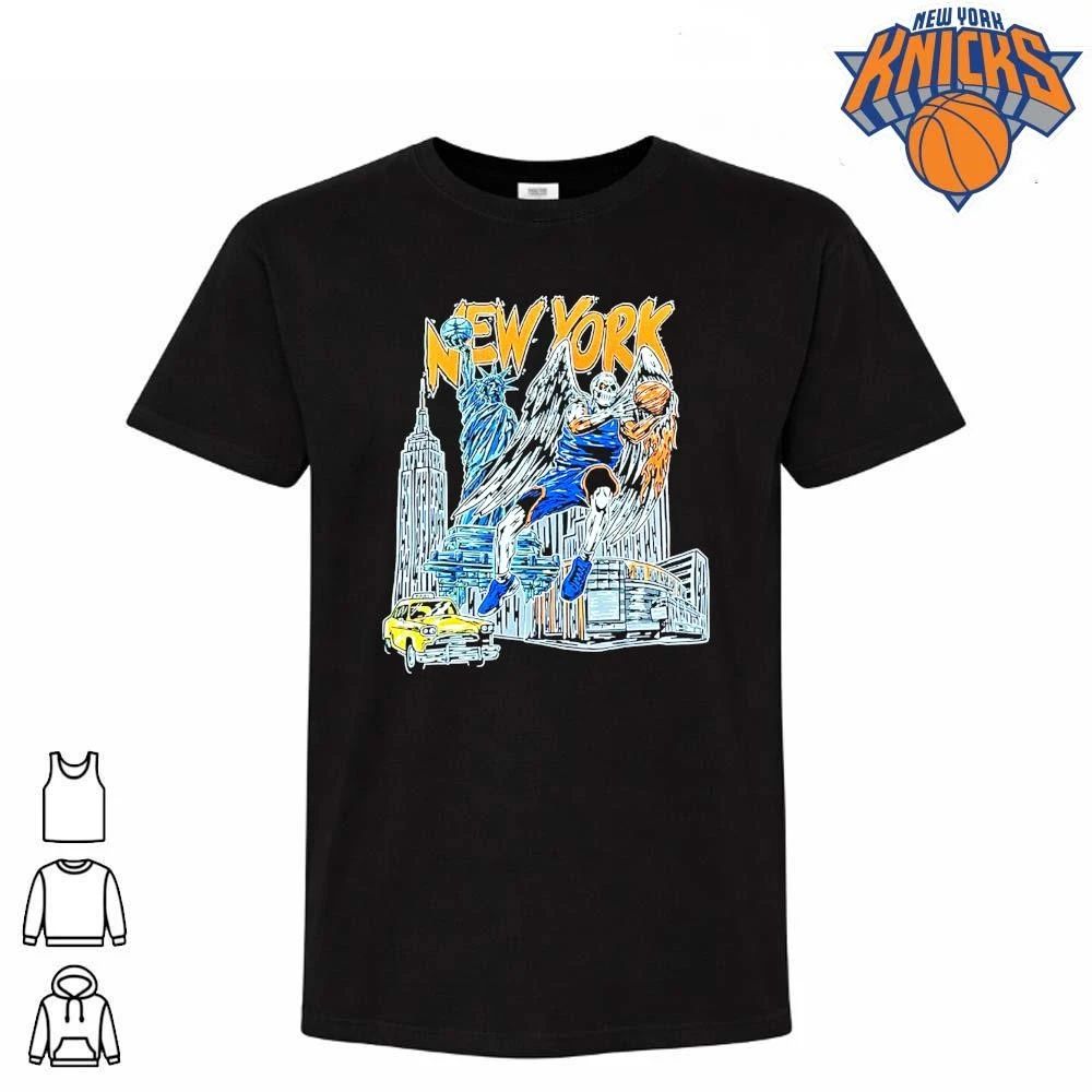 New York Knicks Skyline Statue of Liberty Angel Basketball Dunk Vintage Graphic NBA Finals 2026 Shirt