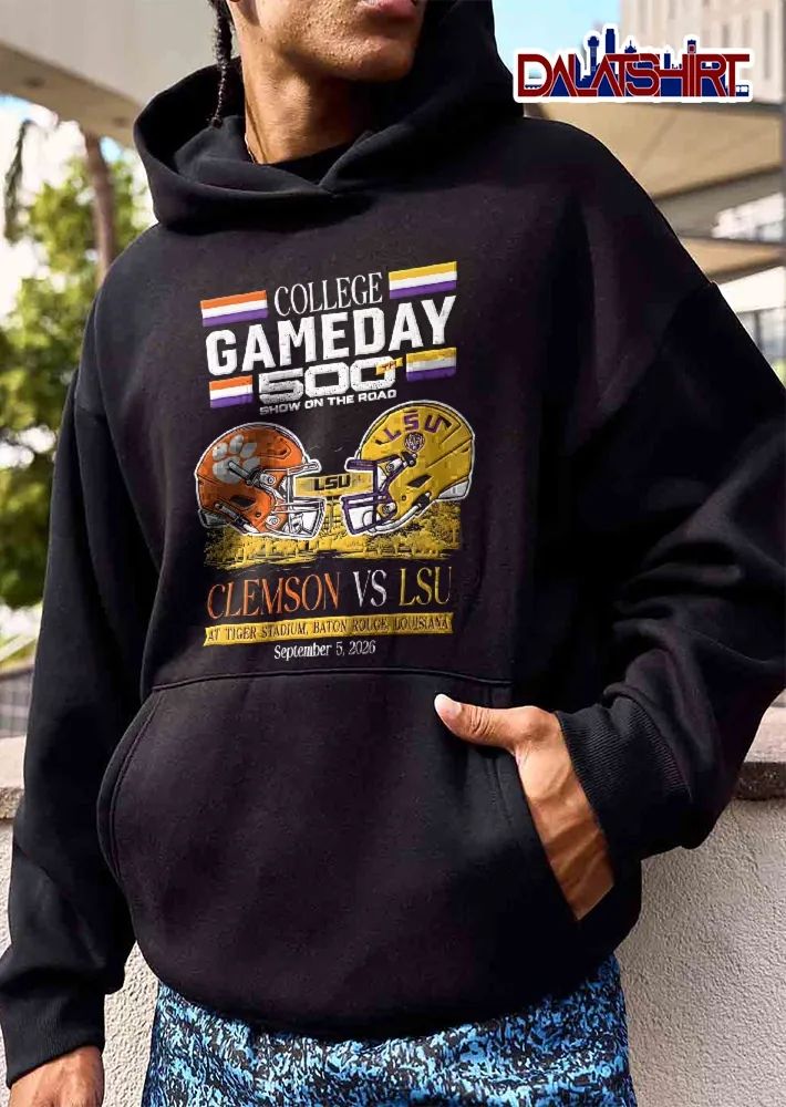Clemson Tigers Lsu NCAA College 500th Show On The Road Baton Rouge Louisiana 2026 Opposing Football Helmets shirt