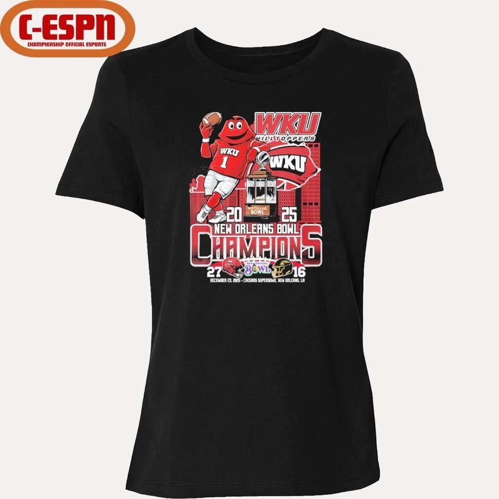 WKU Hilltoppers Mascot 2025 New Orleans Bowl Champions Score Shirt