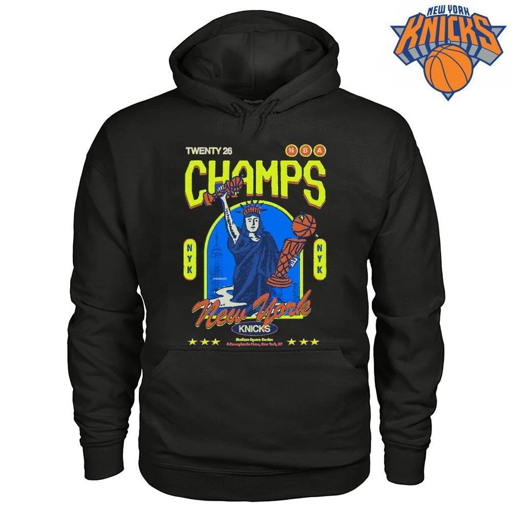 New York Knicks Champions NBA 2026 Vintage Plongkitz Lady Liberty Madison Square Garden Shirt