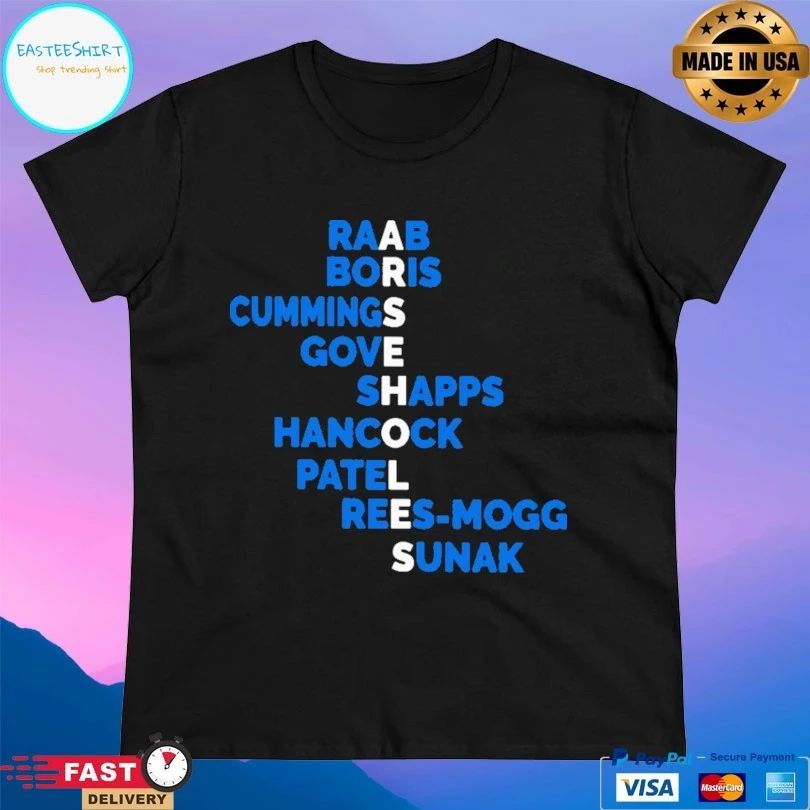Raab Boris Cummings Gove Shapps Hancock Patel Rees-Mogg Sunak T-shirt