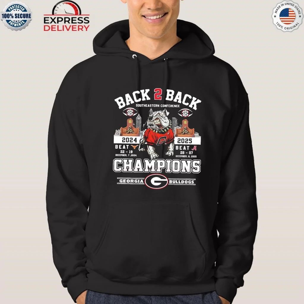 Back To Back 2024 2025 SEC Champions Georgia Bulldogs Shirt