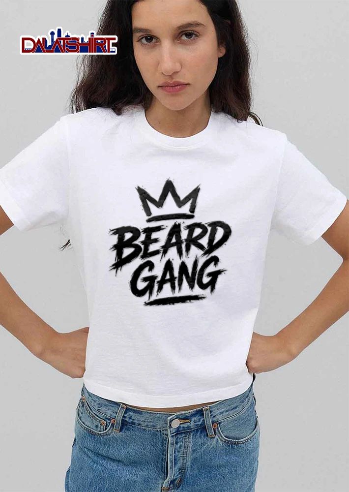 Beard Gang Crown Symbol Brush Stroke Painted Graffiti Typography shirt