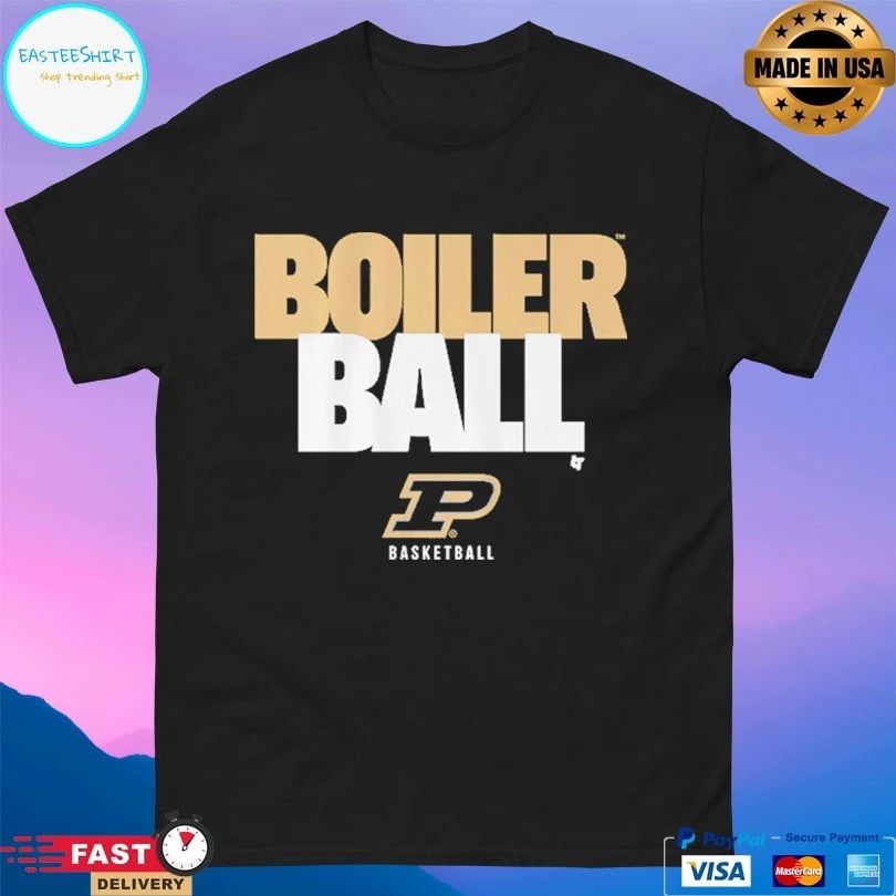 Purdue Boilermakers Men’s Basketball Boiler Ball Text Stack T-shirts