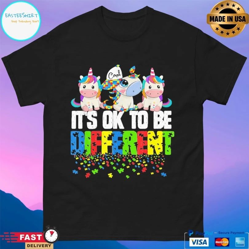 It’s Ok To Be Different Autism Awareness Day Unicorn T-shirt