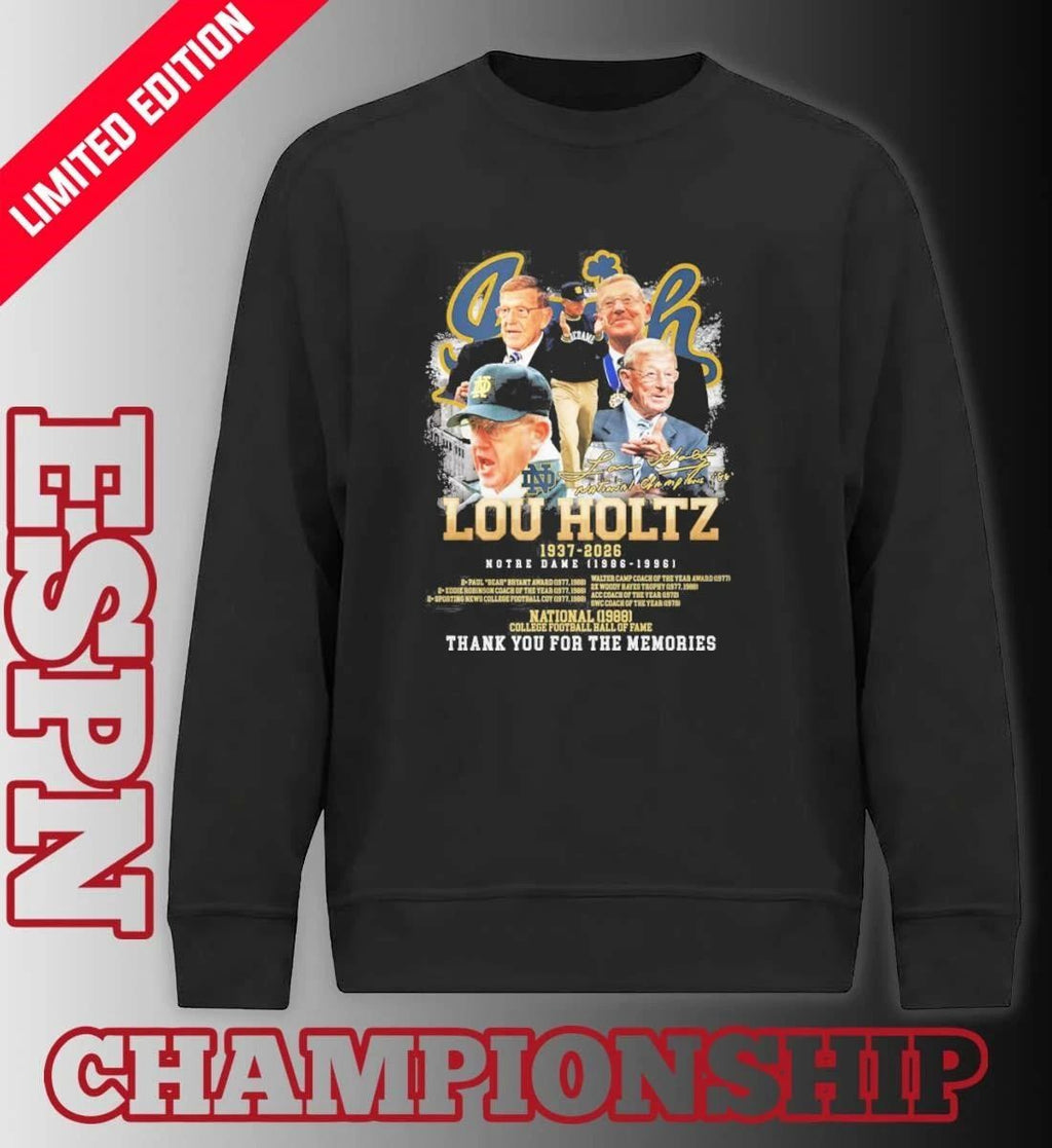 Lou Holtz 1937-2026 Notre Dame Legends Coach Shirt