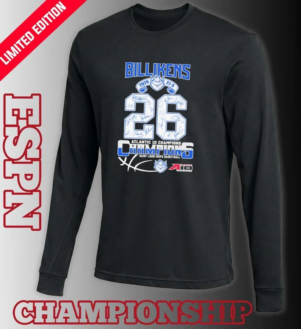 Saint Louis Billikens Men’s Basketball 2026 A-10 Champions 27-3 Shirt
