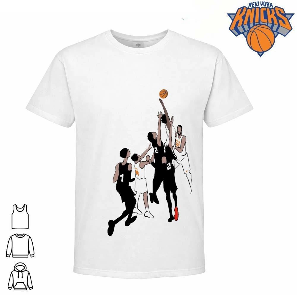Minimalist OG Anunoby New York Knicks Tip In Basketball Jump Ball Action Artistic Design NBA Finals 2026 Shirt