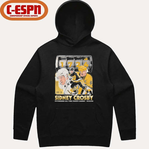 1724 Sidney Crosby Pittsburgh All Time Points Leader shirt