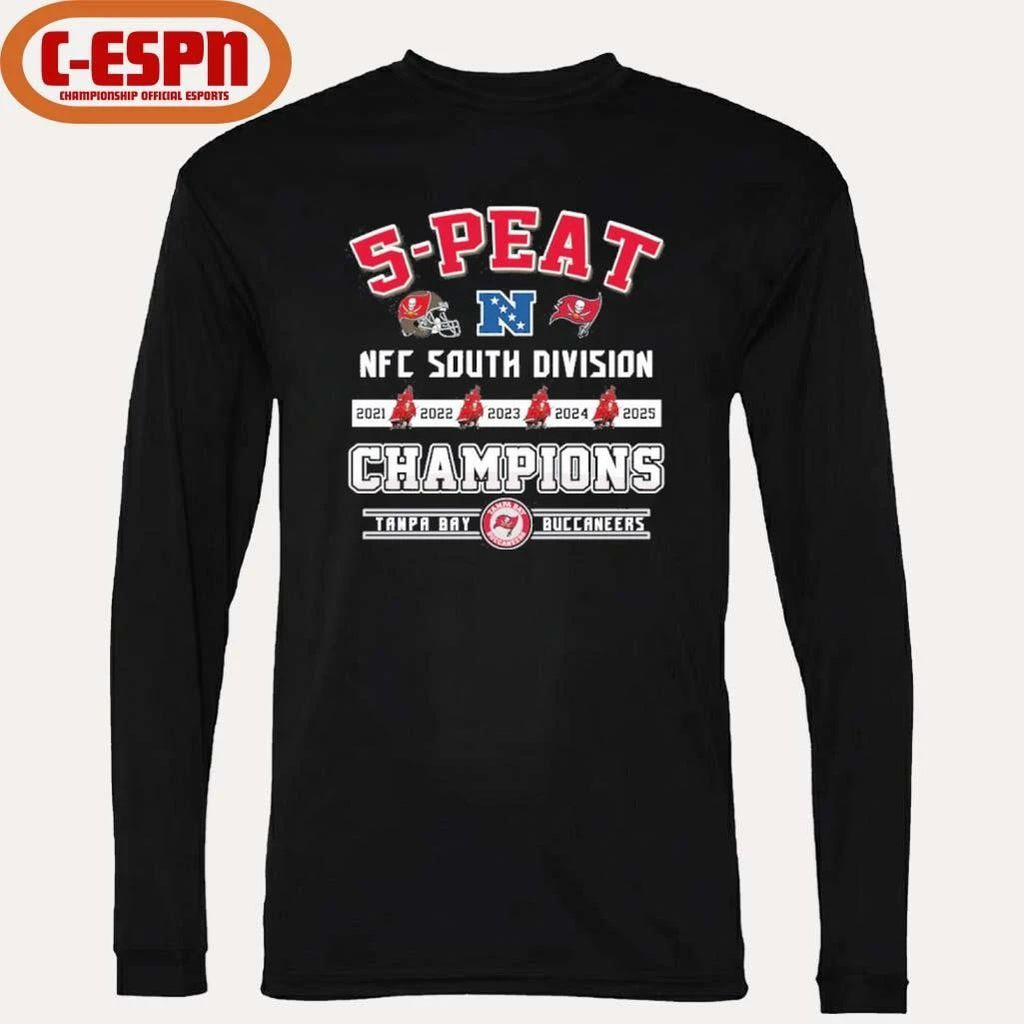 5 Peat NFC South Champions Tampa Bay Buccaneers Shirt