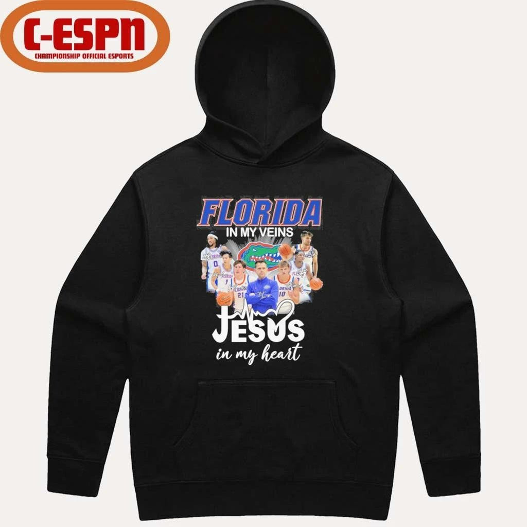 Florida Gators Basketball In My Veins Jesus In My Heart Shirt