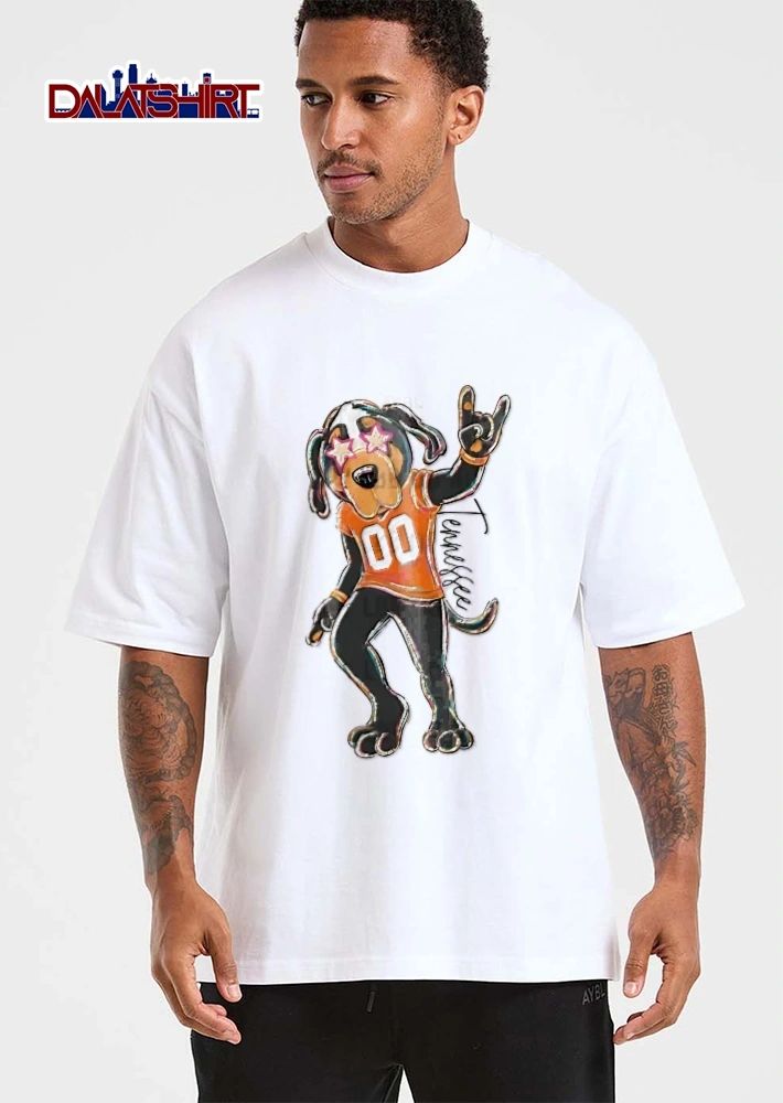 Tennessee Volunteers NCAA Cartoon Coonhound Mascot Star Glasses Orange Jersey shirt