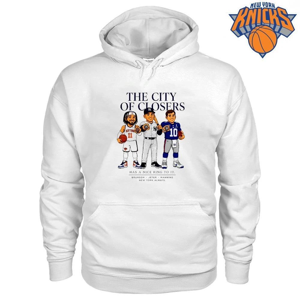 New York Knicks Champions NBA 2026 City of Closers Brunson Jeter Manning Shirt