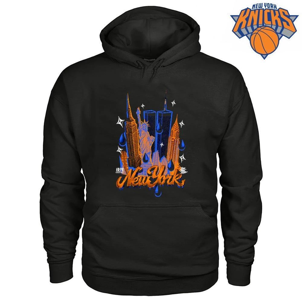 Empire State Building Twin Towers Skyline Retro Graffiti Art New York Knicks Champions NBA 2026 shirt