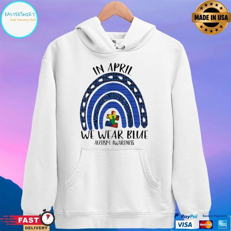 Autism Rainbow In April We Wear Blue Autism Awareness T-shirt