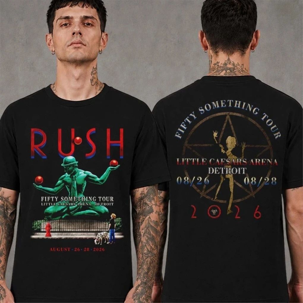 Rush Little Caesars Arena 2026 Tour Detroit Michigan August 26th 28th Two Sided Shirt