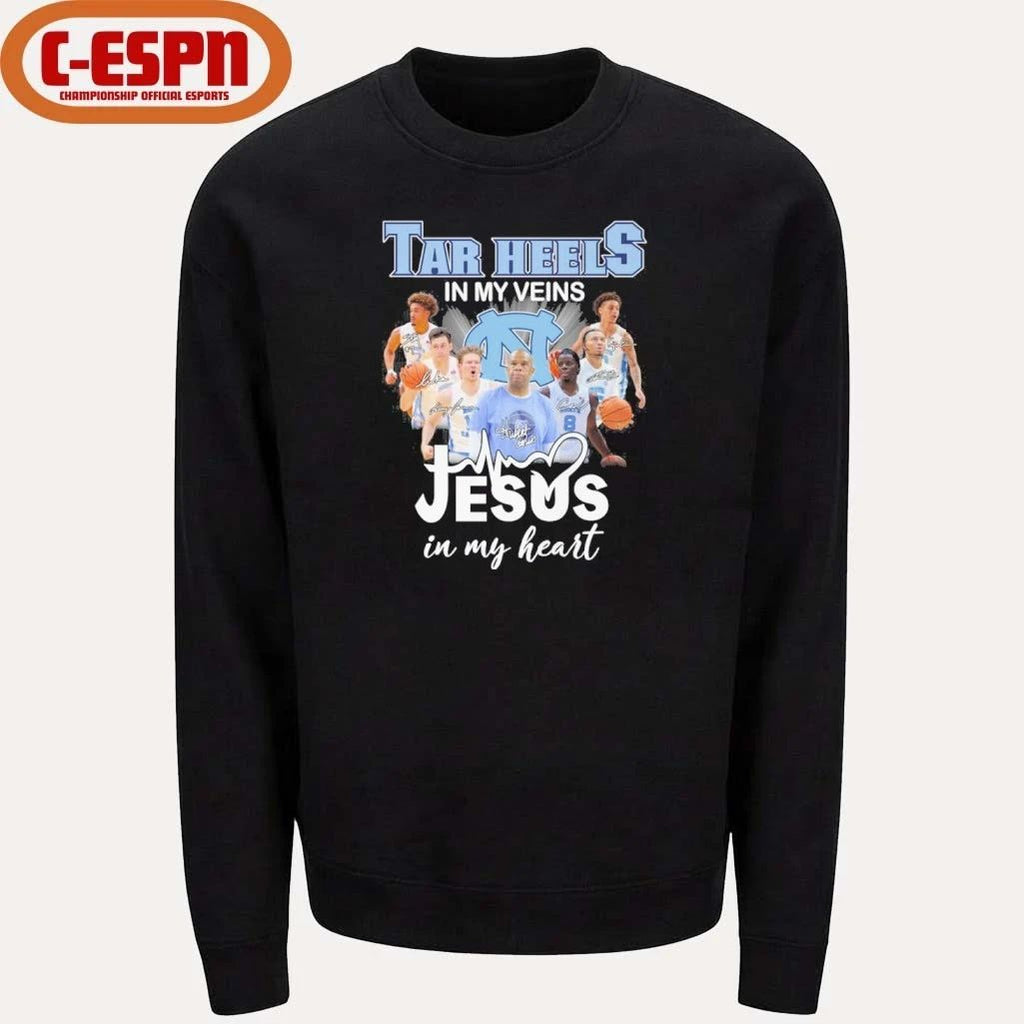 UNC Men’s Basketball In My Veins Jesus In My Heart Shirt