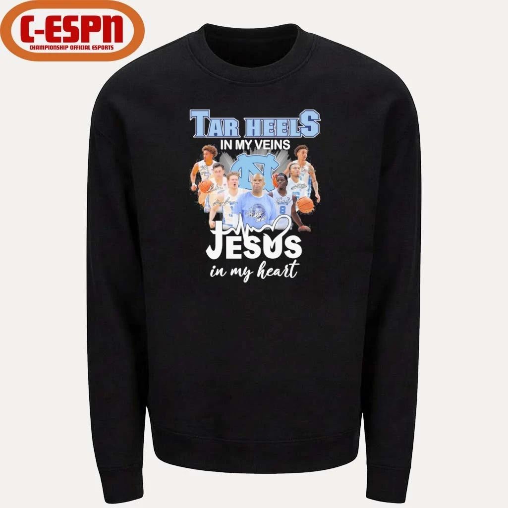 UNC Men’s Basketball In My Veins Jesus In My Heart Shirt