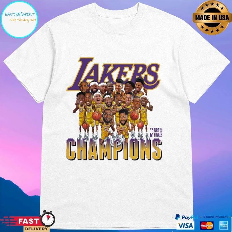 Los Angeles Lakers 2020 Nba Finals Champions Team Caricature T-shirt