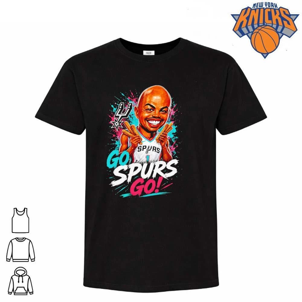 San Antonio Spurs Charles Barkley Eating Churros Go Spurs Go Cartoon Caricature NBA Finals 2026 Shirt