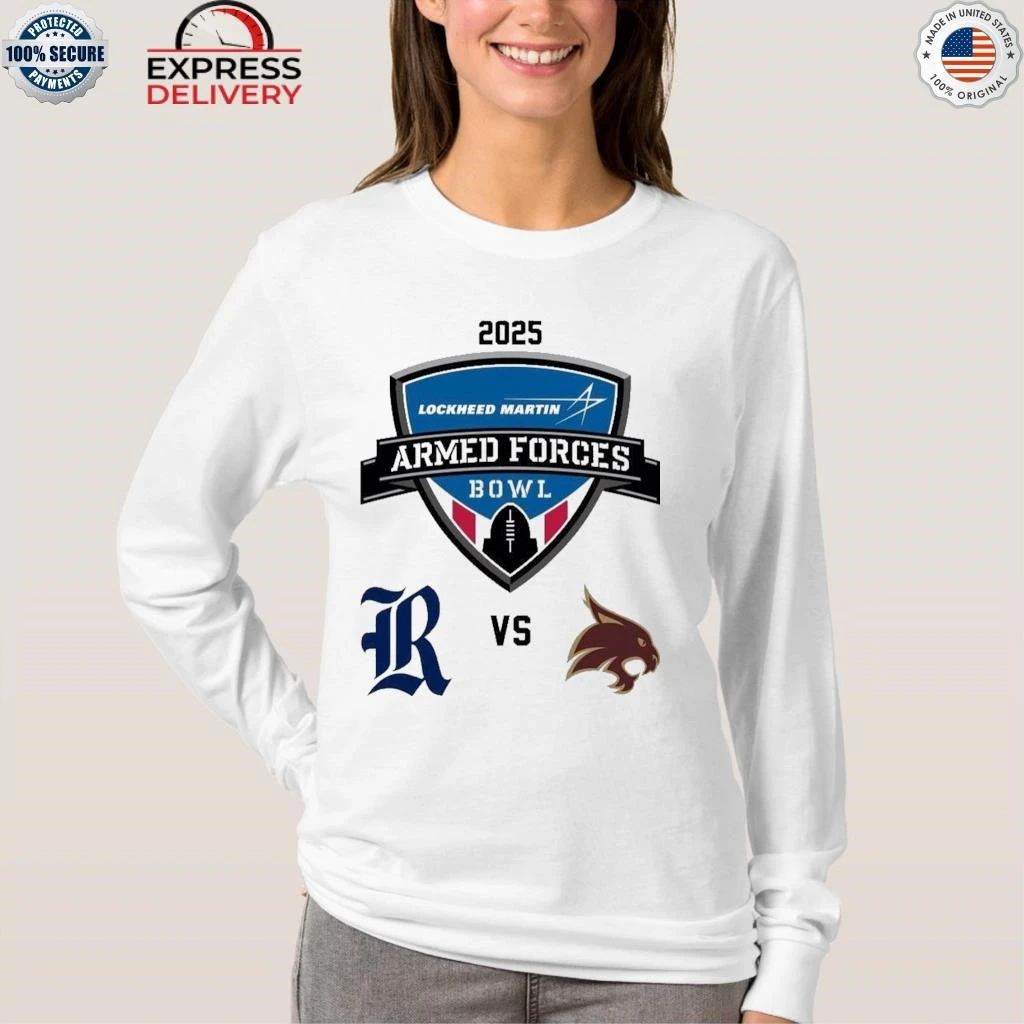 Rice Owls vs Texas State Bobcats 2025 Armed Forces Bowl Matchup Shirt