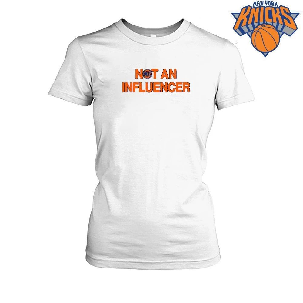 New York Knicks Champions NBA 2026 Not An Influencer Funny Typography Text Shirt