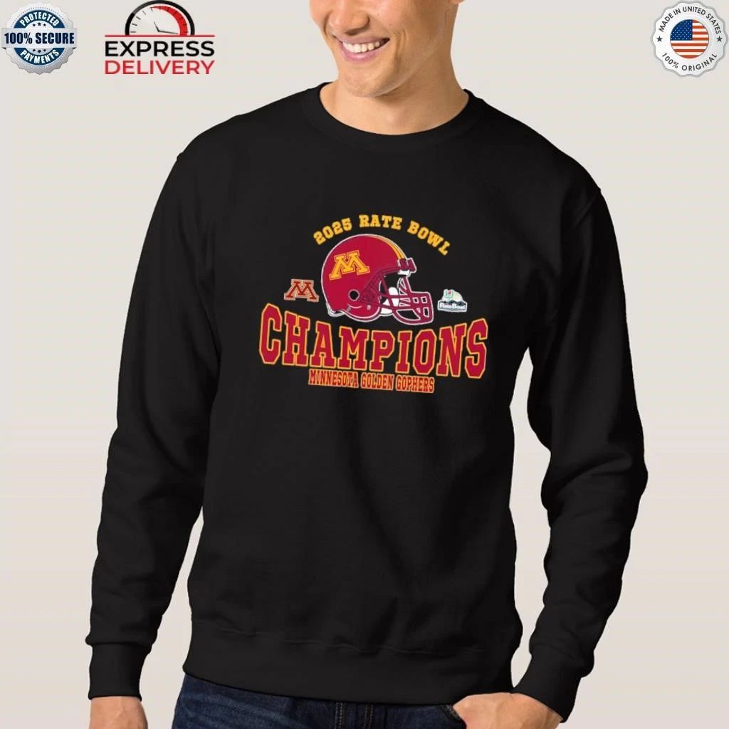 2025 Rate Bowl Champions Minnesota Golden Gophers Football Champions 2025 Rate Bowl Shirt