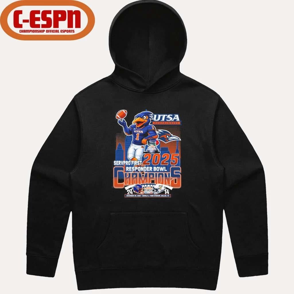 UTSA Roadrunners Mascot 2025 Responder Bowl Champions Shirt