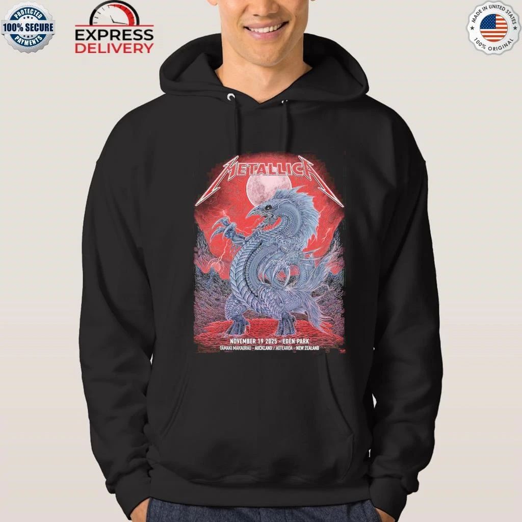 Metallica M72 Auckland New Zealand 2025 At Eden Park On November 19 2025 The Blood Moon Dragon Shirt