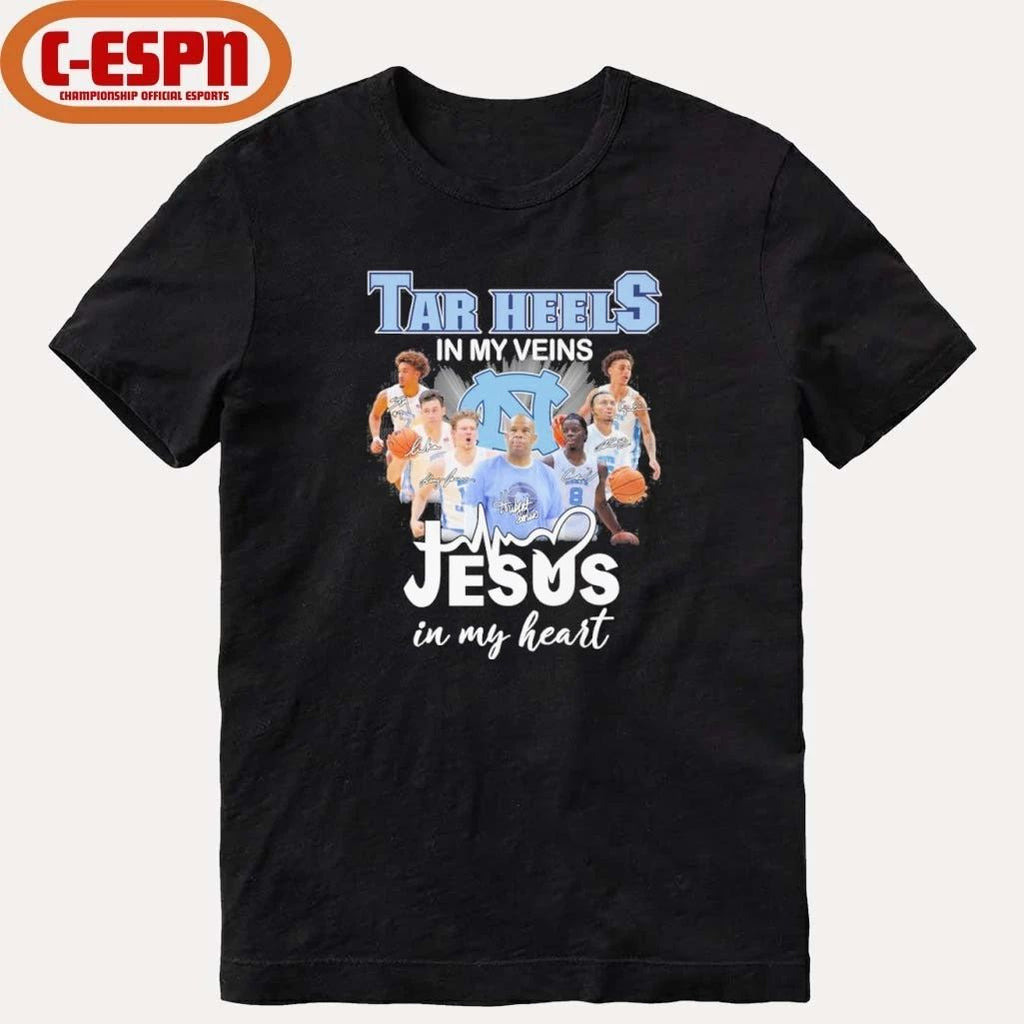 UNC Men’s Basketball In My Veins Jesus In My Heart Shirt
