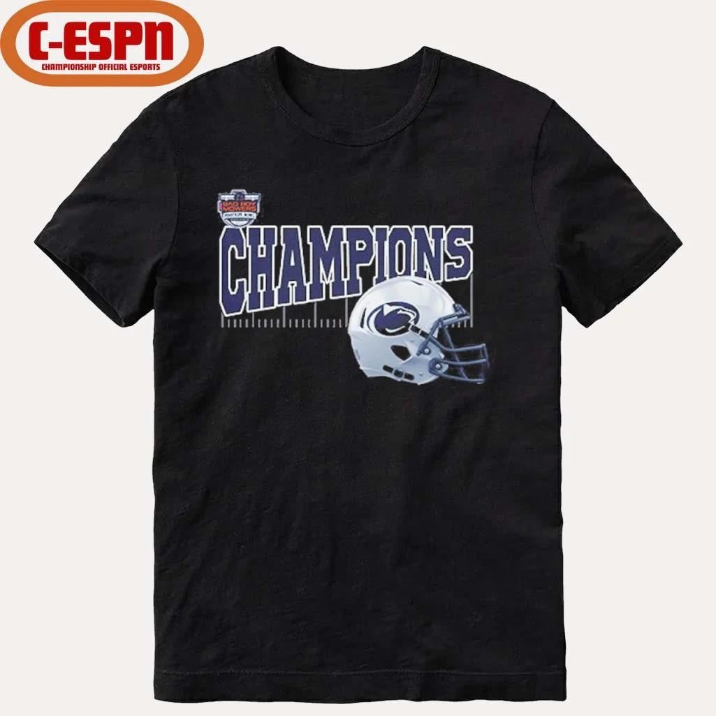 Penn State Nittany Lions 2025 Bad Boy Mowers Pinstripe Bowl Champions Helmet Shirt