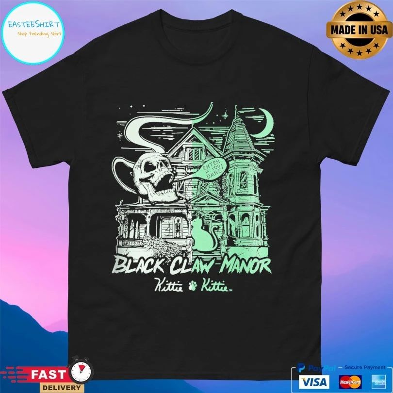 Black Claw Manor Skull Enter If You Dare T-shirt