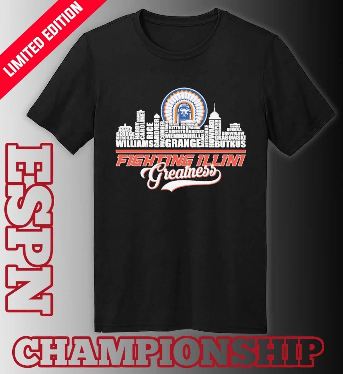 Greatness Illinois Fighting Illini Basketball Skyline Player Name Shirt