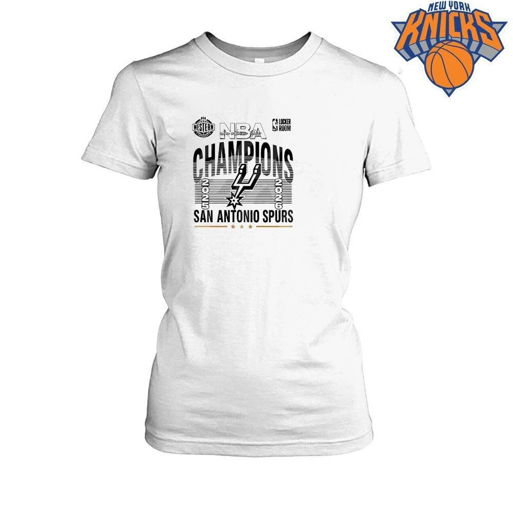 San Antonio Spurs NBA Western Conference Champions 2025 2026 Locker Room Graphic T Shirt