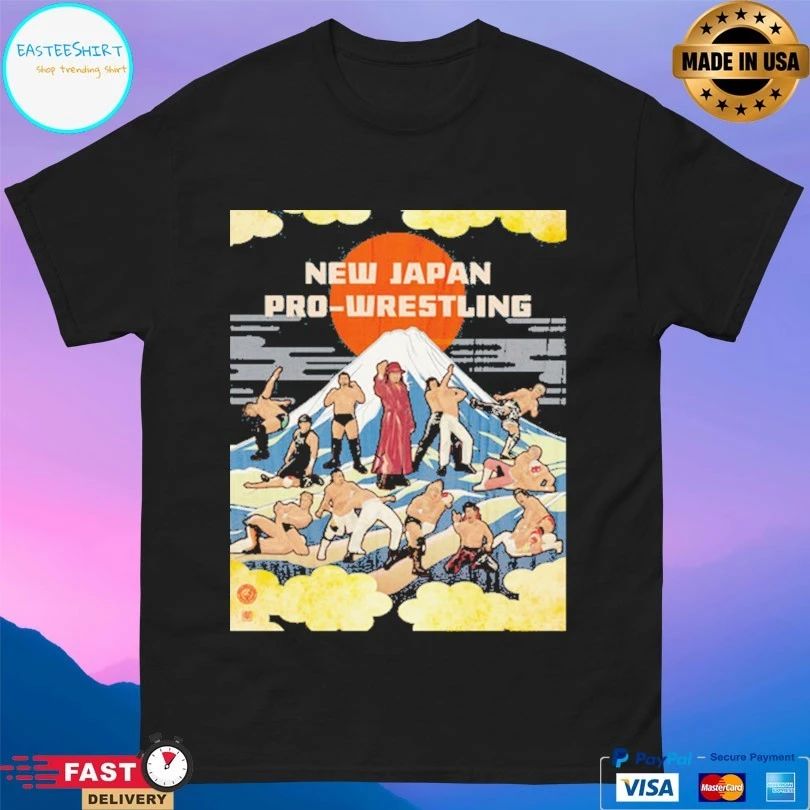 New Japan Pro-wrestling Painting Sun And Mt Fuji T-shirt