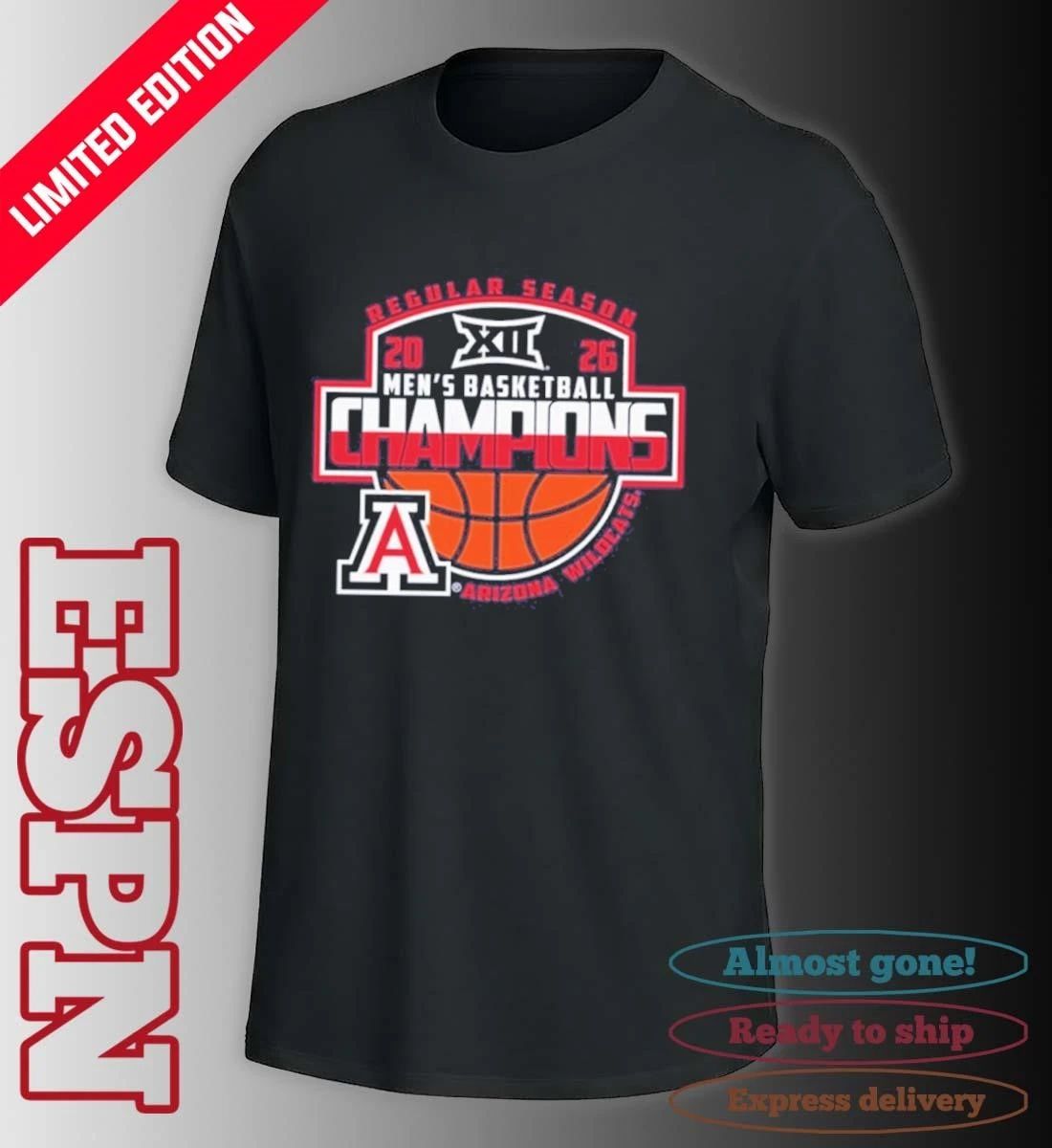 Arizona Wildcats 2026 Big 12 Men’s Basketball Regular Season Champions T-Shirt