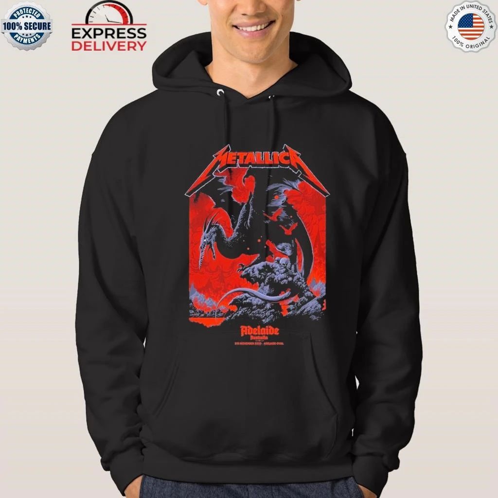 Metallica M72 Adelaide Australia Pop Up By Ken Taylor At Adelaide Oval On November 5 2025 Pterosaur Shirt