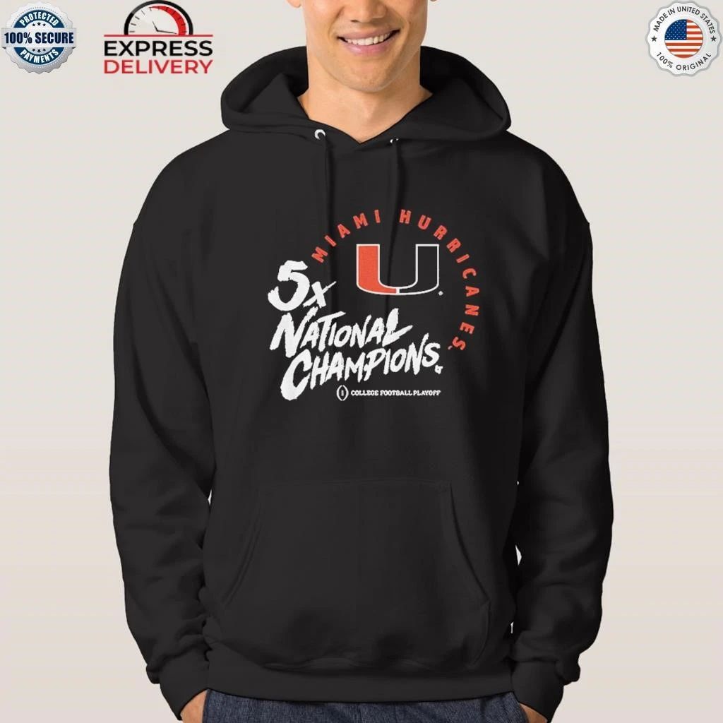 Miami Football 2025 CFP Five-Time National Champions Shirt