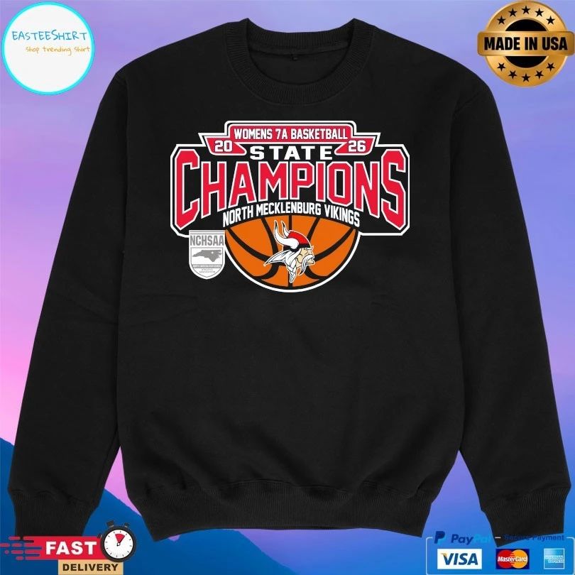NCHSAA Women’s 7a Basketball State Champions North Mecklenburg Vikings T-shirts
